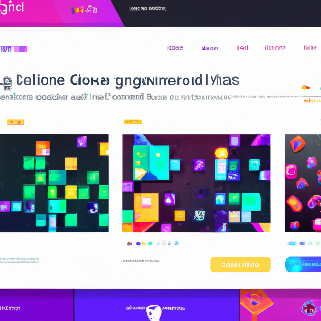 Screenshot montage of neon puzzles